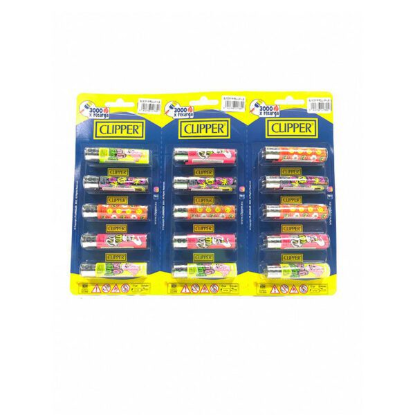 Encendedores Clipper Maxi Estampados x5