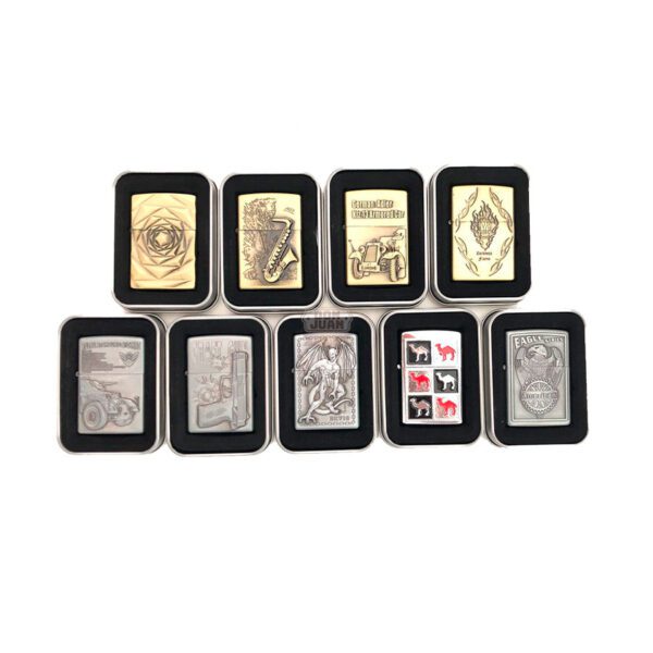 Encendedor Bencina Metal Labrado