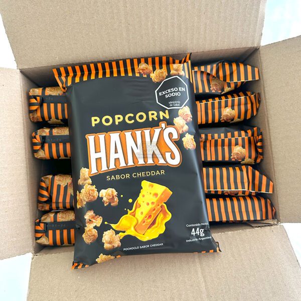 Pochoclos Hanks X 10 Unidades Cheddar 44gr - Imagen 2