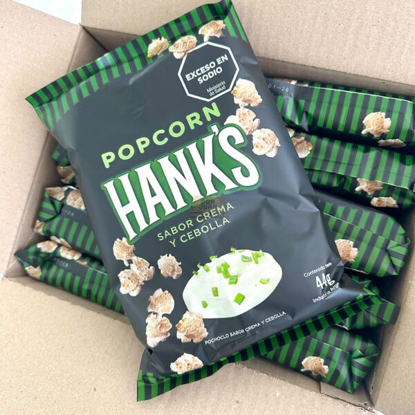 Pochoclos Hanks X 10 Unidades Cebolla y Crema 44gr - Imagen 2