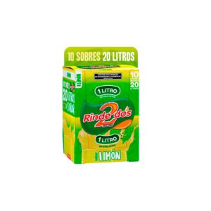 Rinde 2 1+1 Jugo en Polvo Manzana – Display x10 sobres (rinde 20 litros)