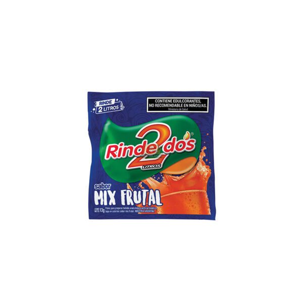 Jugo Rinde 2 en Polvo Sabor Mix Frutal – Display x10 sobres
