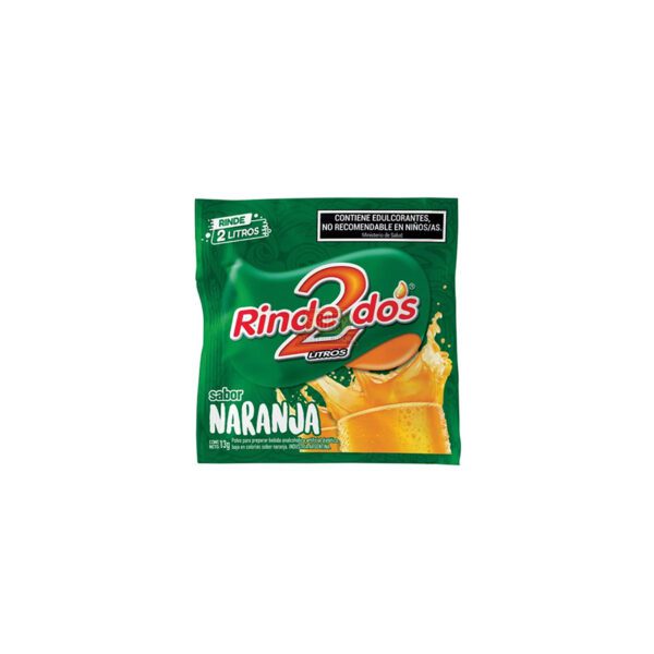 Jugo Rinde 2 en Polvo Sabor Naranja – Display x10 sobres