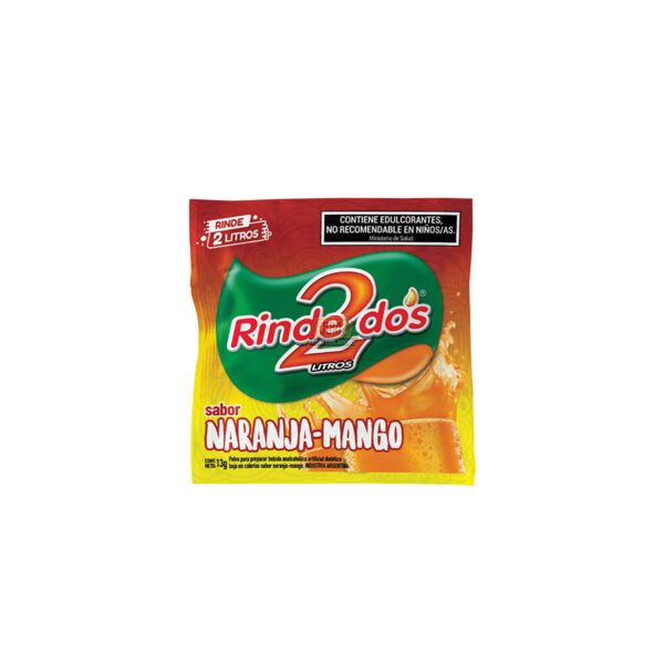 Jugo Rinde 2 en Polvo Sabor Naranja Mango – Display x10 sobres